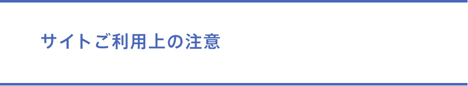 サイトご利用上の注意